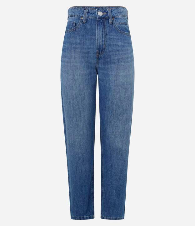 Calça Mom Comfort Cintura Alta em Jeans - 1