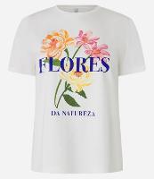 Camiseta T-Shirt em Algodão com Estampa Floral e Lettering Flores da Natureza - 1