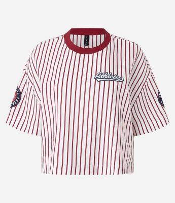 Camiseta Boxy com Estampa Listrada