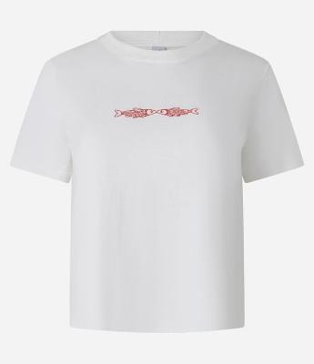 Blusa Baby em Algodão com Estampa Bordada de Peixes