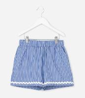 Short Infantil em Tricoline com Estampa de Listras Fio Tinto - Tam 5 a 14 Anos - 1