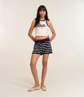 Short Regular em Tricô com Listras - 1