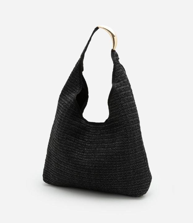 Bolsa de Praia Saco em Palha com Alça de Metal - 1