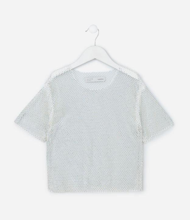Blusa Cropped Infantil com Tela Brilhosa - Tam 5 a 14 Anos - 1