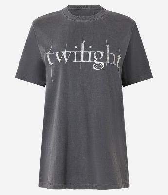 Camiseta T-shirt Estonado com Lettering Twilight