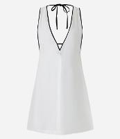 Saída de Praia Vestido em Viscolinho com Vieses Contrastantes - 1