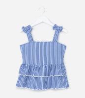 Blusa Infantil em Tricoline com Estampa Fio Tinto - Tam 5 a 14 Anos - 1