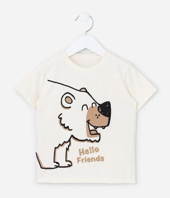 Camiseta Infantil com Estampa Urso - Tam 1 a 6 Anos