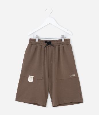 Bermuda Infantil em Modal com Bolsos - Tam 5 a 14 Anos