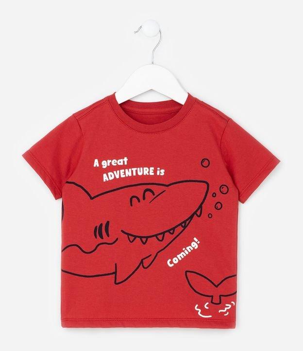 Camiseta Infantil com Estampa Tubarão - Tam 1 a 6 Anos - 1