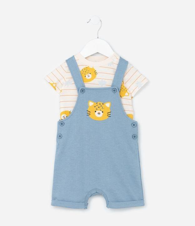 Conjunto Infantil em Moletom com Estampa de Tigre - Tam 0 a 18 Meses - 1