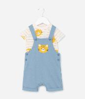 Conjunto Infantil em Moletom com Estampa de Tigre - Tam 0 a 18 Meses - 1