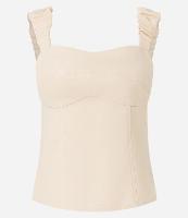 Blusa de Alça Larga com Linho e Decote Coração - 1