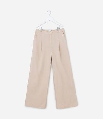 Calça Infantil em Viscolinho com Pregas - Tam 5 a 14 Anos