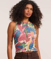 Blusa Curta Texturizada com Estampa Araras - 2