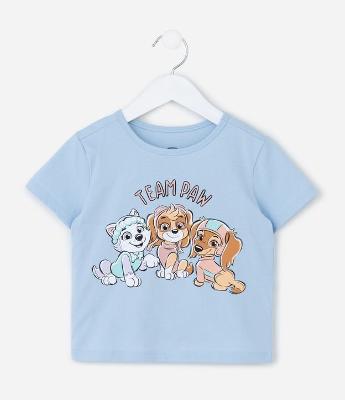 Camiseta Slim Infantil com Estampa Patrulha Canina - Tam 1 a 6 Anos