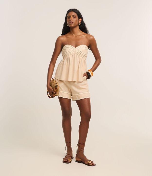 Short em Viscolinho com Detalhe de Corda na Barra - 2