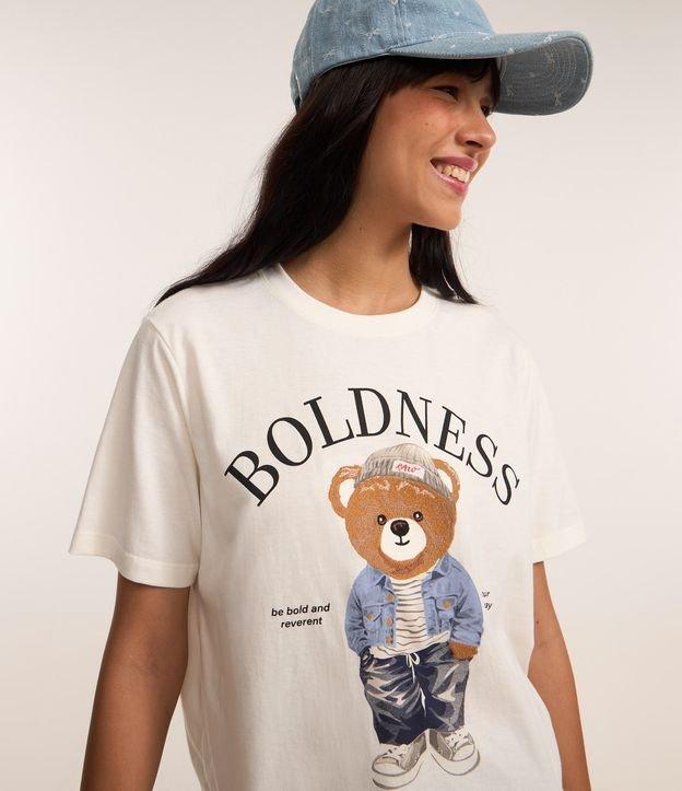 Camiseta T-shirt em Algodão com Estampa Bordada de Urso - 2
