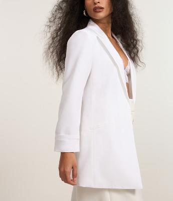 Blazer Over em Alfaiataria com Pregas nas Mangas