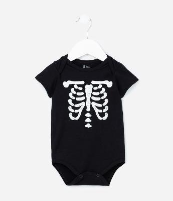 Body Infantil com Estampa Esqueletinho - Tam 0 a 18 meses