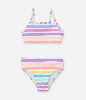 Biquíni Infantil com Proteção UV e Estampa Listrada - Tam 5 a 14 Anos - 1