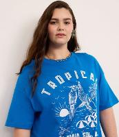 Camiseta Oversized em Algodão com Estampa Arara Tropical Curve & Plus Size - 1