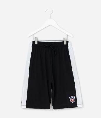 Bermuda Esportiva Infantil com Estampa NFL - Tam 5 a 14 Anos