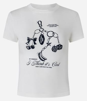 Camiseta New T-Shirt em Algodão com Estampa de Chaveiro