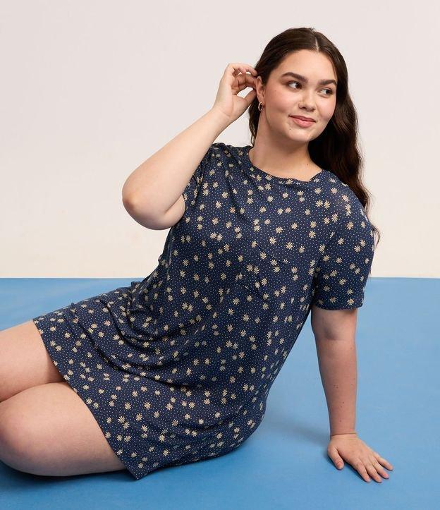 Camisola T-Shirt em Viscolycra com Estampa de Margaridas Curve & Plus Size - 1