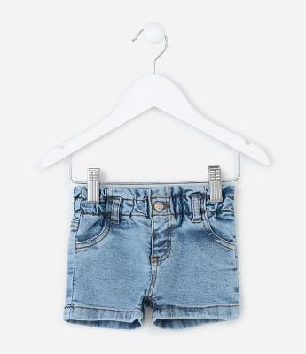 Short Infantil em Jeans - Tam 3 a 18 Meses