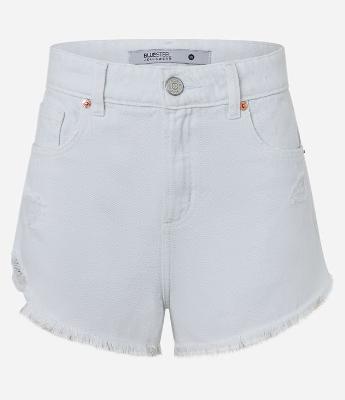 Short Slim em Sarja com Franjjas na Barra Desfeita