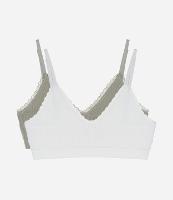 Kit 02 Sutiãs Top Triângulo Seamless com Detalhe de Rendinha - 1