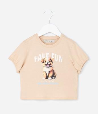 Blusa Infantil com Estampa de Cachorro - Tam 1 a 6 Anos