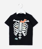 Camiseta Infantil com Estampa Esqueleto Halloween - Tam 1 a 6 Anos - 1