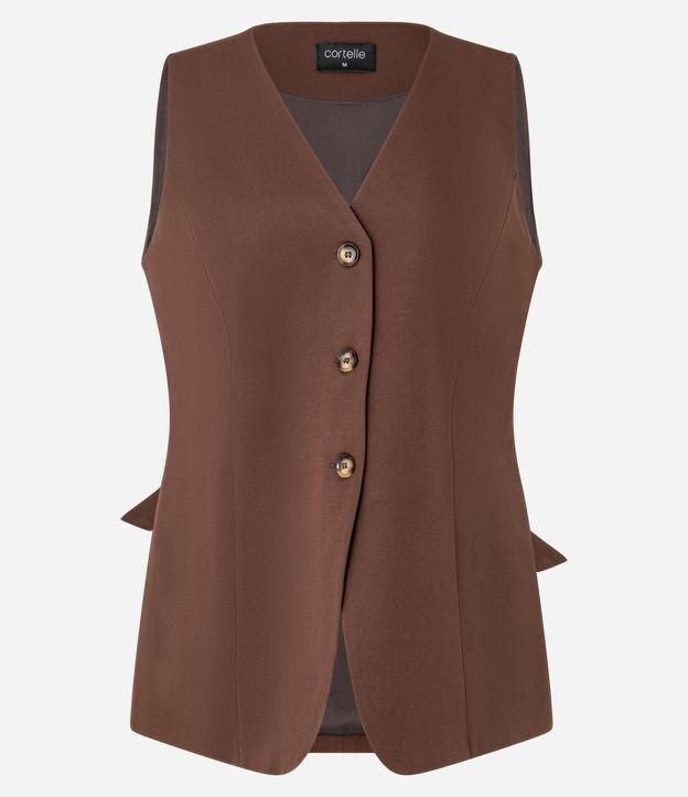 Colete Longo Alfaiatado com Botões e Amarração nas Costas - 1