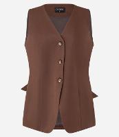 Colete Longo Alfaiatado com Botões e Amarração nas Costas - 1