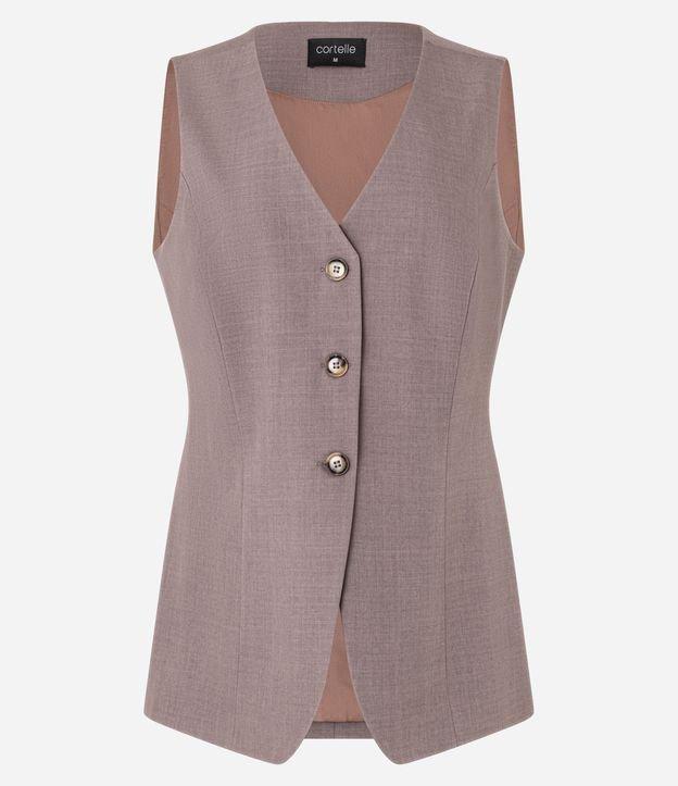 Colete Longo Alfaiatado com Amarração nas Costas e Botões - 1