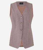 Colete Longo Alfaiatado com Amarração nas Costas e Botões - 1