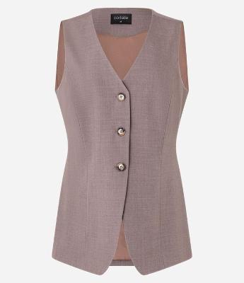 Colete Longo Alfaiatado com Amarração nas Costas e Botões