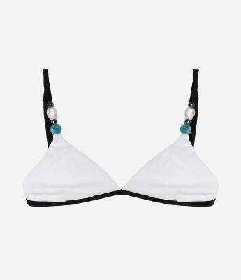 Biquíni Top Triangulo Fixo Texturizado com Aviamentos nas Alças