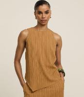 Blusa Alongada Texturizada com Barra Assimétrica - 1