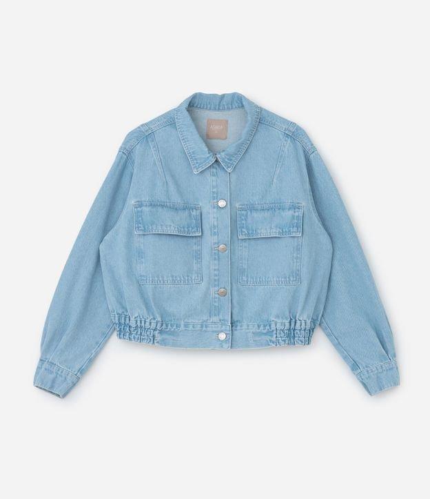 Jaqueta em Jeans com Cós no Elástico Curve & Plus Size - 1