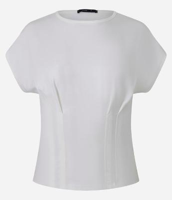 Blusa em Algodão com Pregas Frontais Corsetadas