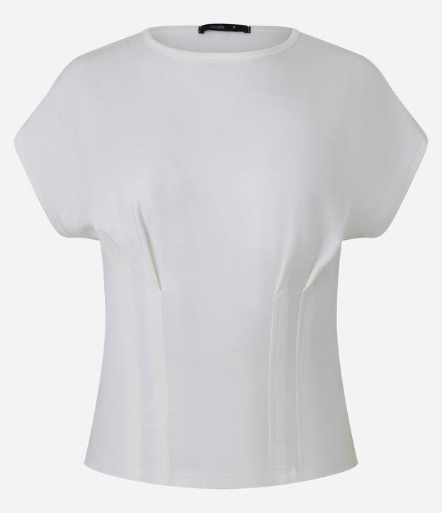 Blusa em Algodão com Pregas Frontais Corsetadas - 1