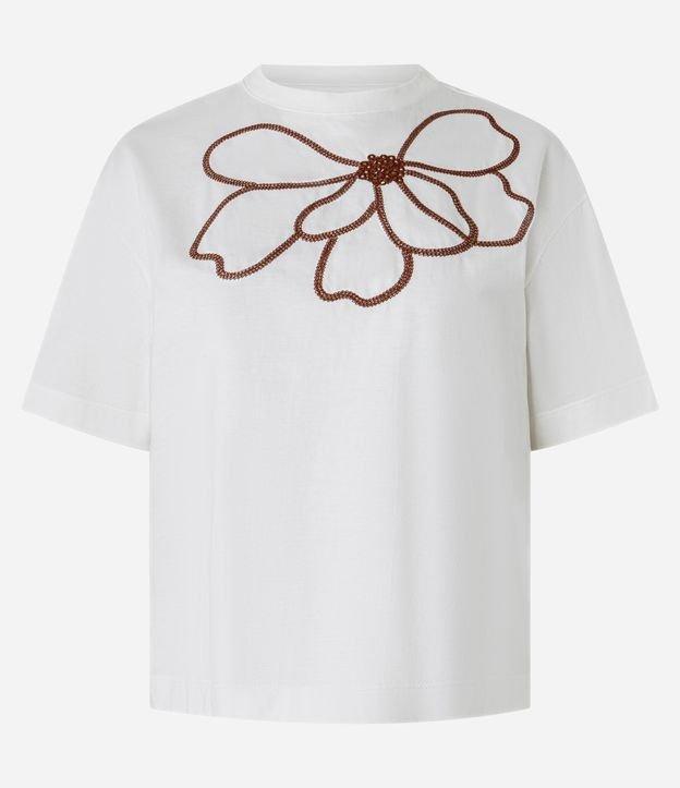 Blusa Boxy em Algodão com Bordado Floral - 1