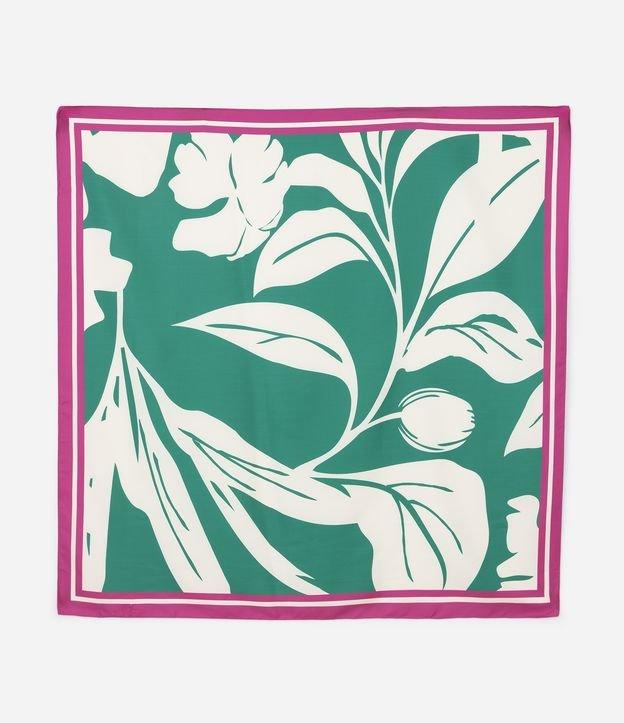 Lenço Acetinado com Estampa de Folhagem Curve & Plus Size - 1