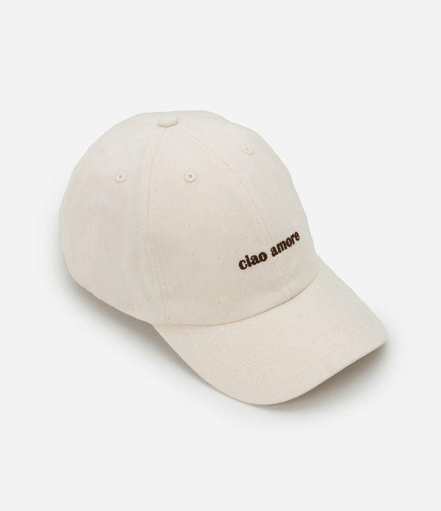 Boné Aba Curva em Sarja com Bordado Ciao Amore - 1