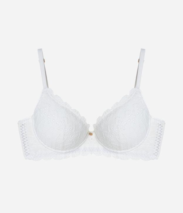 Sutiã Base em Algodão Bordado e Bojo Oco - 1