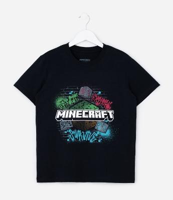 Camiseta Infantil com Estampa Minecraft - Tam 5 a 14  Anos