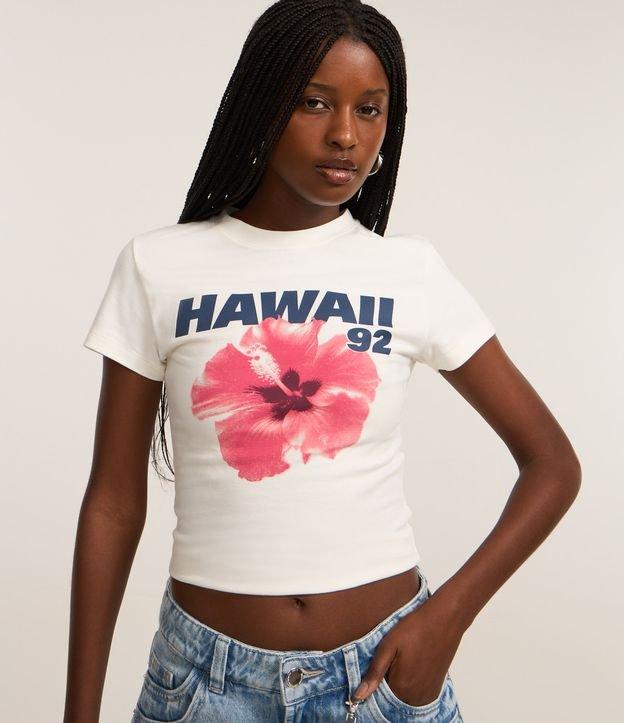 Camiseta New T-Shirt em Algodão com Estampa Hibisco Hawaii - 2
